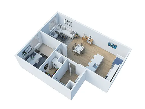Floor plan 1 Bedroom E