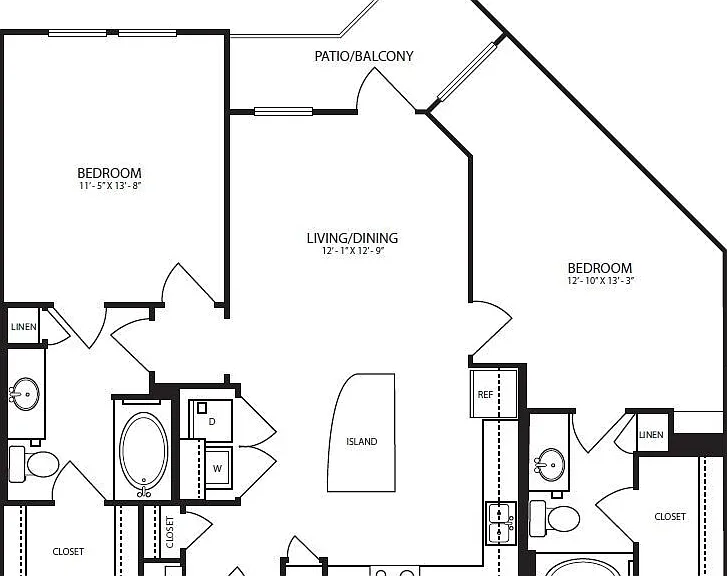 Landmark On Lovers - B1-1 - 2 Beds - 2 Baths - 1066 Sq. ft.