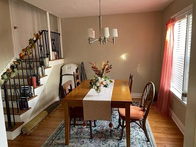 dining room - hardwood floors lots of light great eating place!