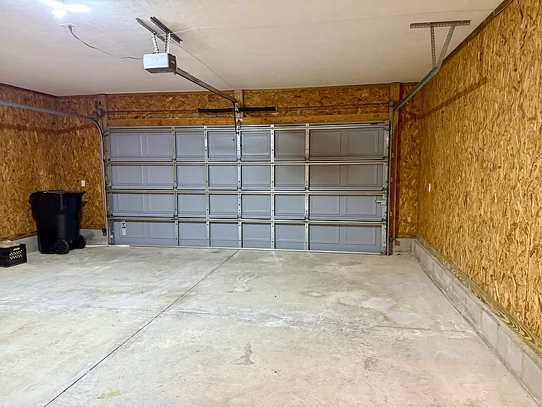 Garage in rear of home
