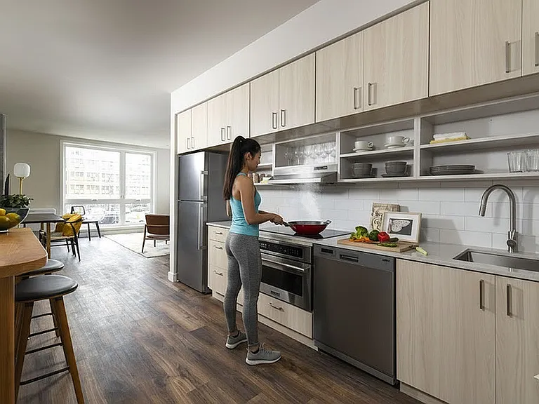 Studio Apartment Kitchen and Hallway