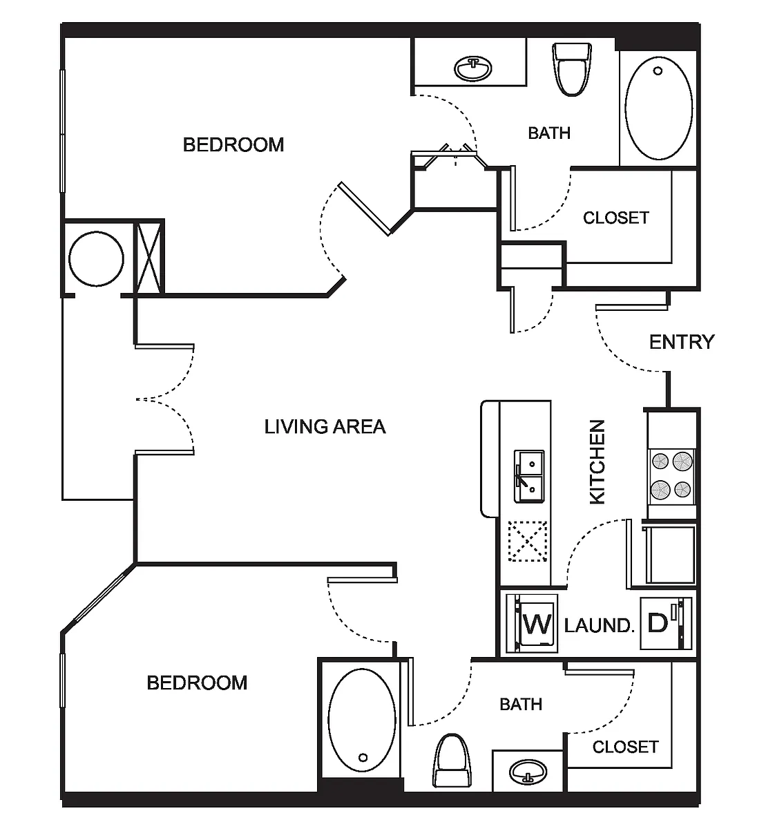 Floor plan B0 Two Bedroom
