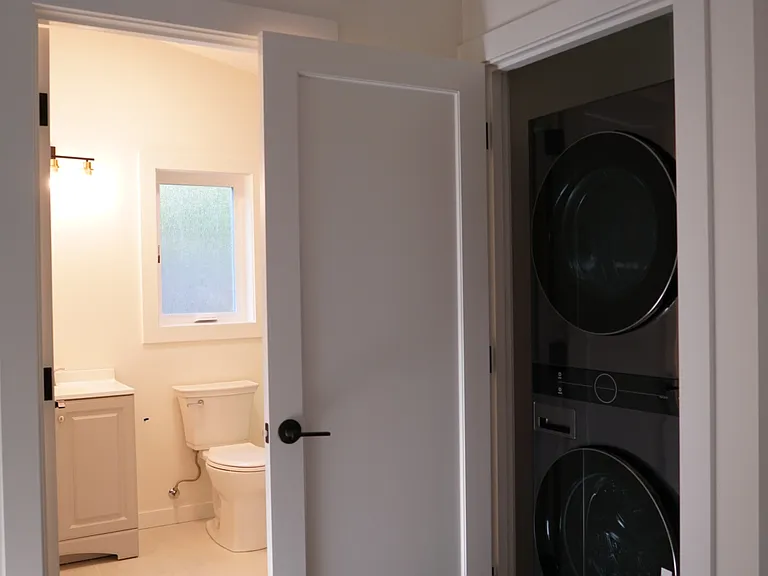 Full sized stacked washer and dryer