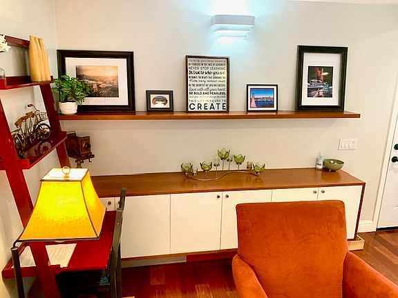 Built-in storage in the living room