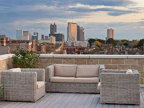 Rooftop deck lounge area