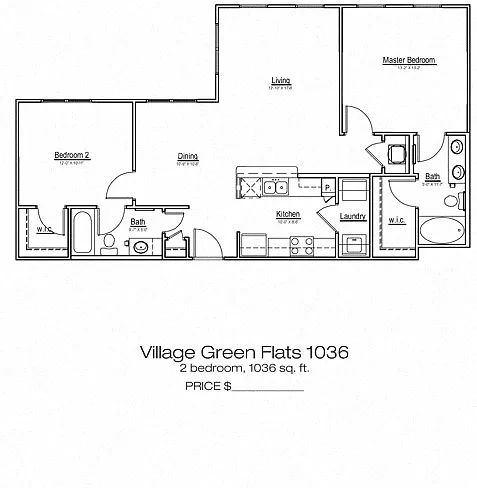 Floor plan Village Green Flats 1036