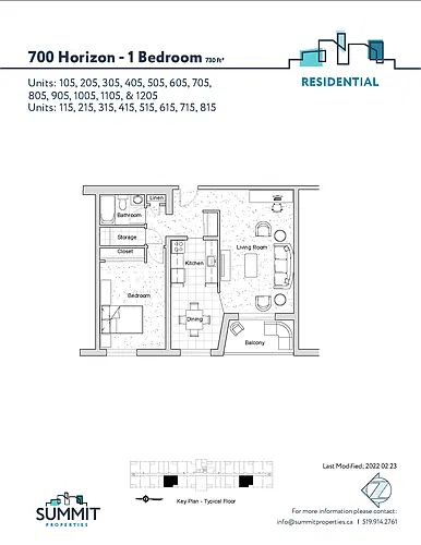 Floor plan 1 bedroom 1 Bed 1 Bath 4
