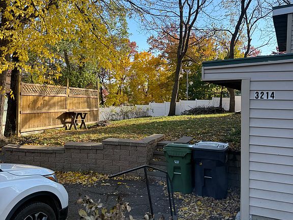 Partial view of back yard from parking area