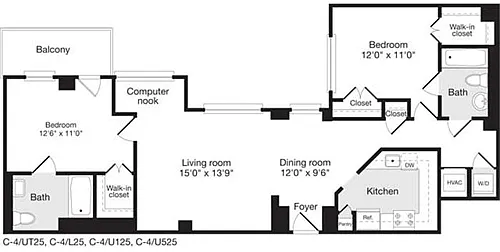 Floor plan 2 Bedrooms J