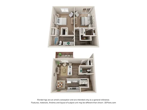 Floor plan 2 Bed 1.5 Bath Townhome Renovated 1031 sq ft