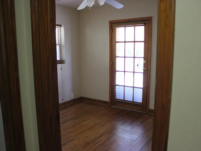 bedroom 1 leads out to the deck