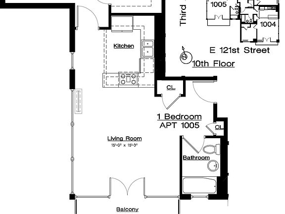 2nd image of 203 E 121st St APT 1005