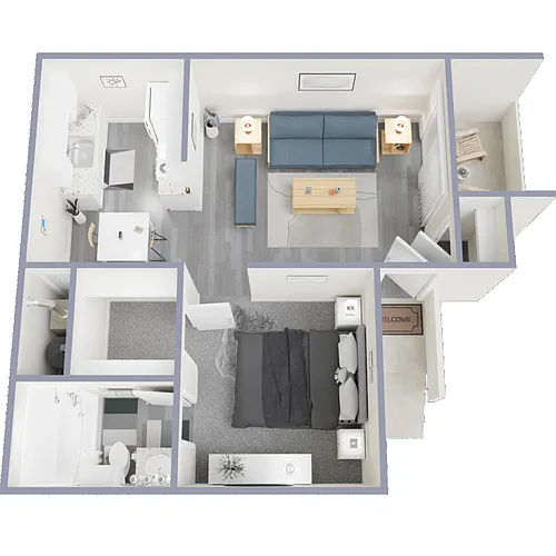 Floor plan Junior 1 Bed 1 Bath