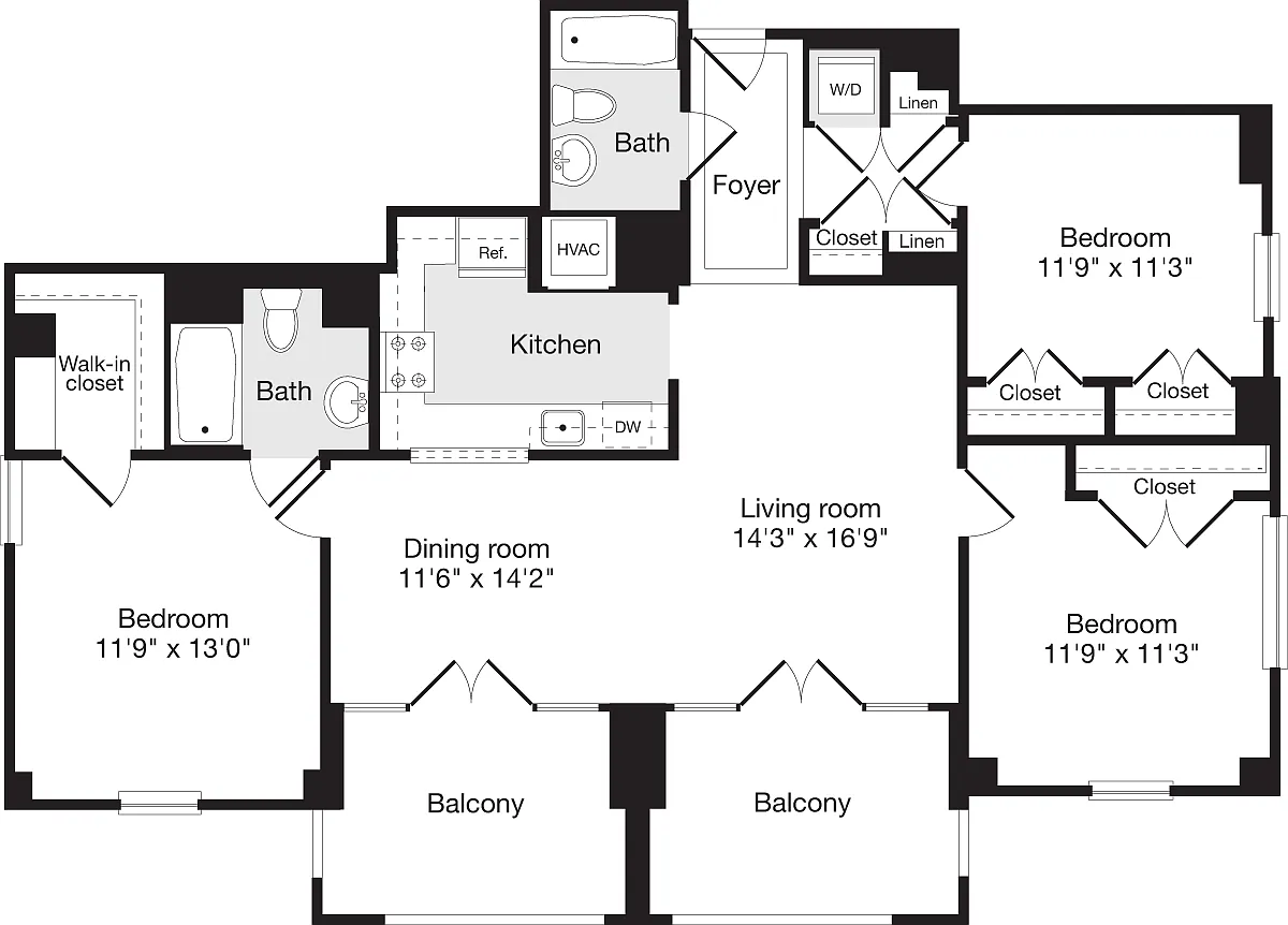 Floor plan 3+ Bedrooms A