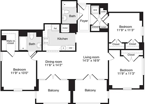 Floor plan 3+ Bedrooms A