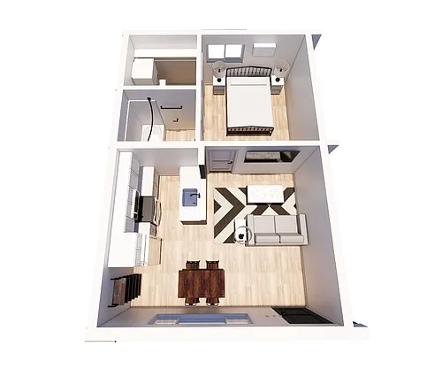 Floor plan 1243 EOV 1BD 1BA Furnished