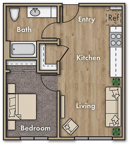 Floor plan 1 Bedroom