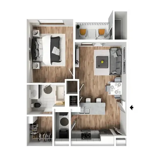 Floor plan 1 X 1 A