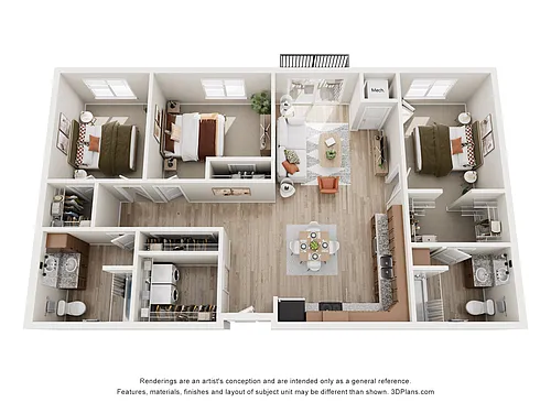 Floor plan Elm - 70% AMI (BLDG II)