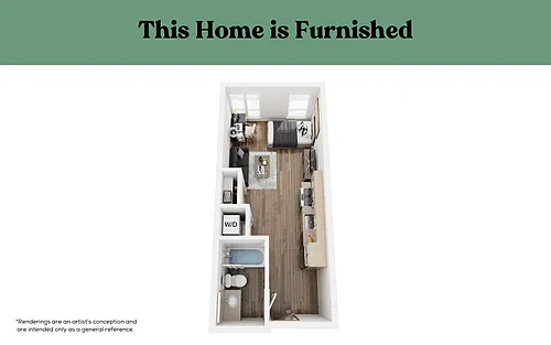 Floor plan Studio, 1 Bath - Apt C (Furnished)