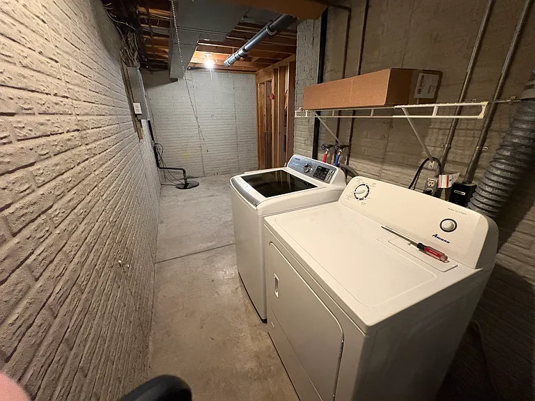 Basement- Washer & Dryer, Covered Sump Pump