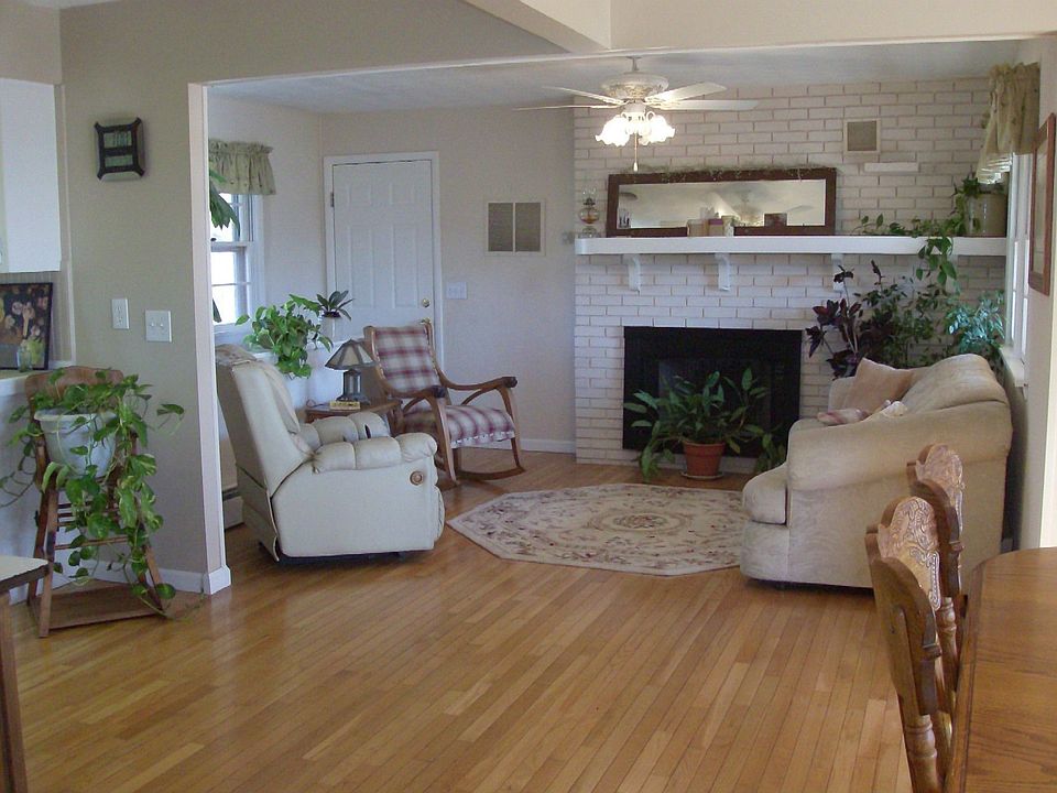 Hearth room with decorative fireplace