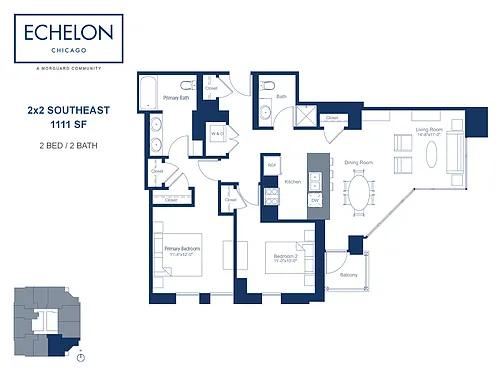 Floor plan 2x2 Southeast