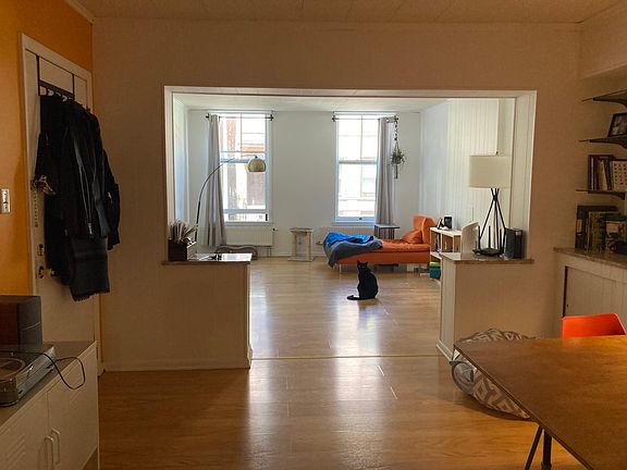 View from the dining room to the living room