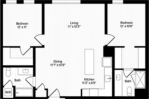 Floor plan 2 Bedroom D