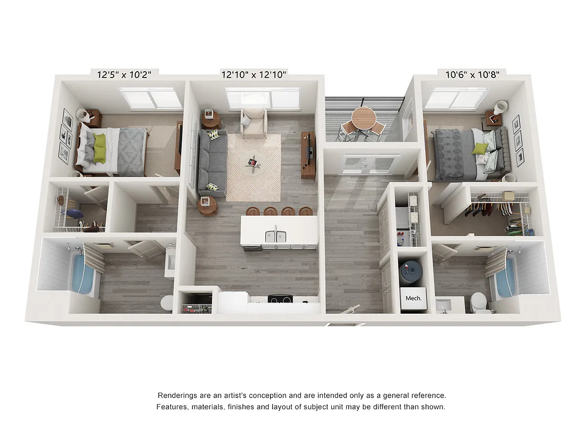 Floor plan B4 - 2 Bed, 2 Bath