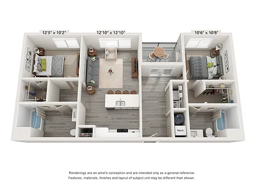 Floor plan B4 - 2 Bed, 2 Bath
