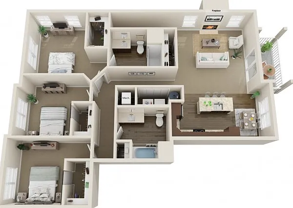 Floor Plan F | High Bluff Townhomes | Apartments in Grafton, WI Floor Plan F | High Bluff Townhomes | Apartments in Grafton, WI