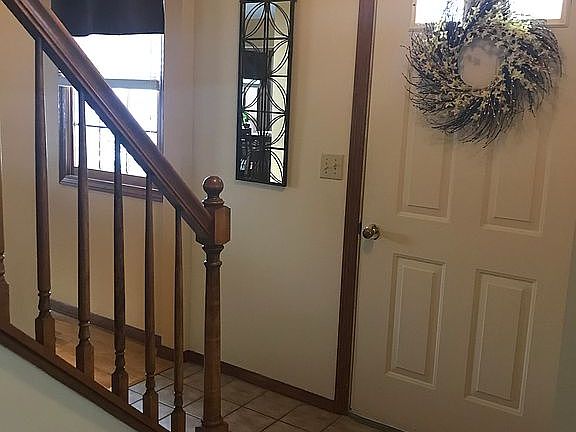 Hallway. New maple door now 