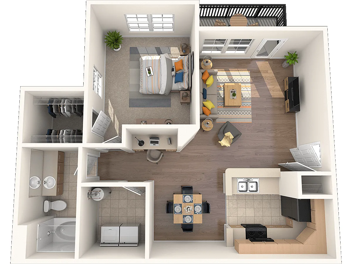 Floor plan 1 Bed 1 Bath