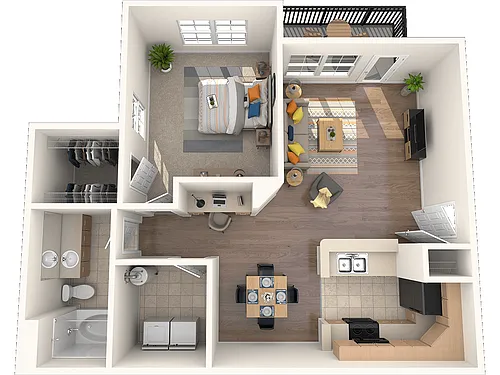 Floor plan 1 Bed 1 Bath