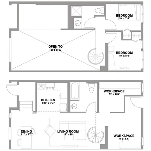 Floor plan 2 Bed 2 Bath E