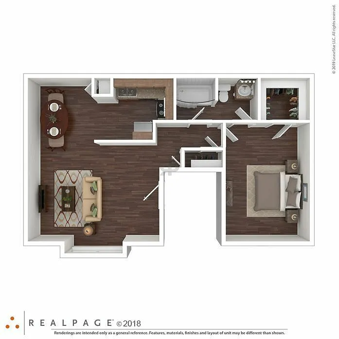 Floor plan 1 Bed with 1 Bath Flat