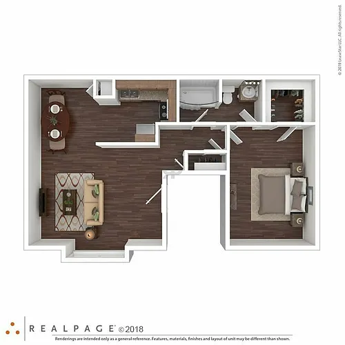 Floor plan 1 Bed with 1 Bath Flat