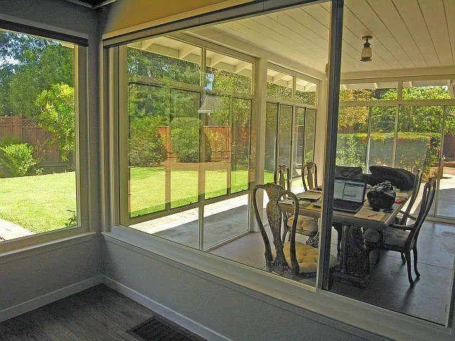 A view through the sun room