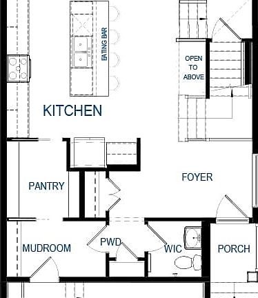 Blackline drawing of the Columbia 2 - 24 model by Brookfield Residential