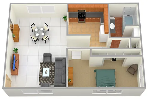 Floor plan 1 Bed 1 Bath
