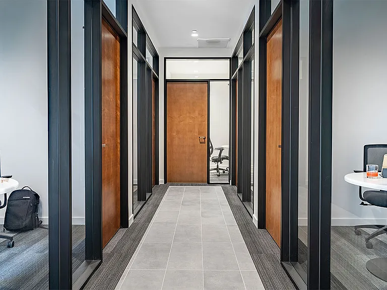 Apartment community business center with conference room at Griffis Lake Washington in Renton, Washington.