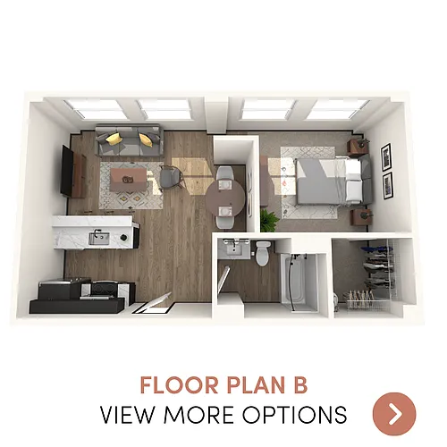 Floor plan 1 Bedroom, 1 Bathroom