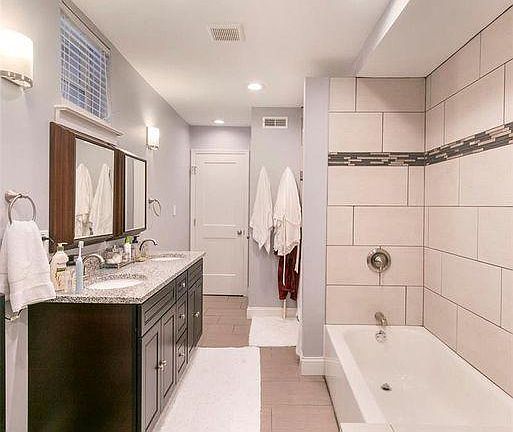 Master bath separate tub and shower