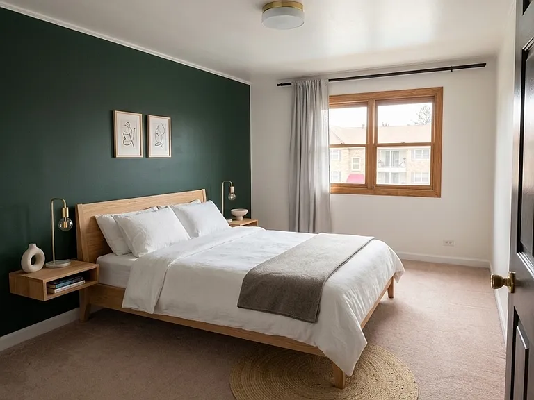 Virtually staged bedroom