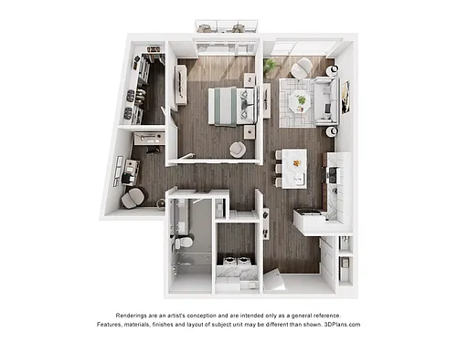 Floor plan 1 BEDROOM+DEN-6