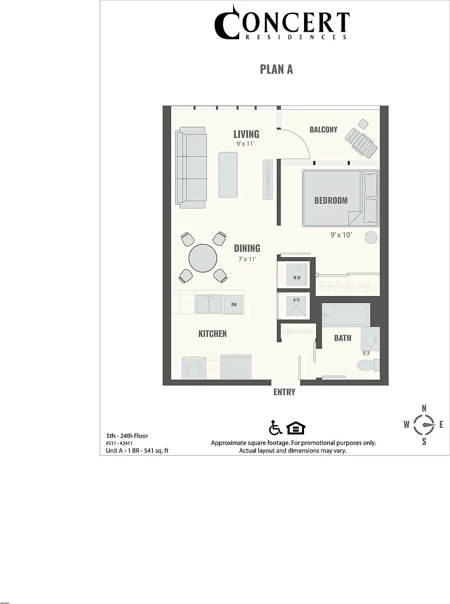 Floor plan Concert A 1x1