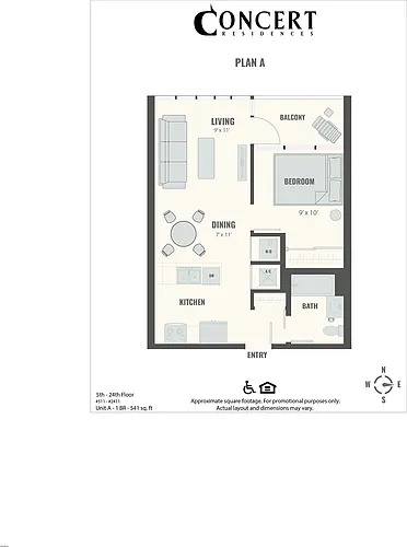 Floor plan Concert A 1x1