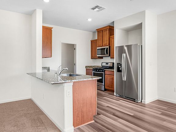 The chef-ready kitchen has lots of counter space perfect for food prepping