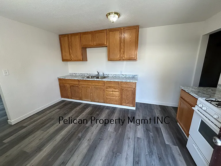 looking into kitchen from side entrance door
